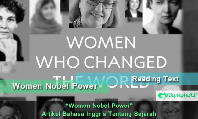 Women Nobel Power – Artikel Bahasa Inggris Tentang Sejarah